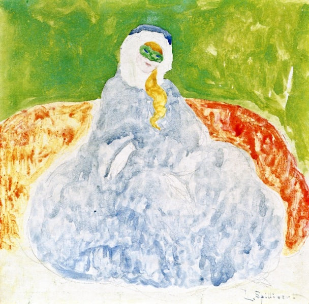 Le loup vert, vintage artwork by Leon Spilliaert, 12x8" (A4) Poster