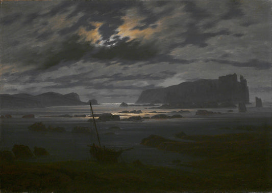 Northern Sea in the Moonlight, vintage artwork by Caspar David Friedrich, 12x8" (A4) Poster