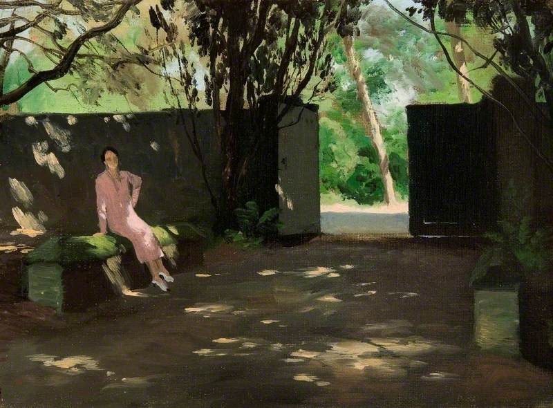 k, with Edith Olivier, Seated on the Parapet by Rex Whistler,16x12(A3) Poster