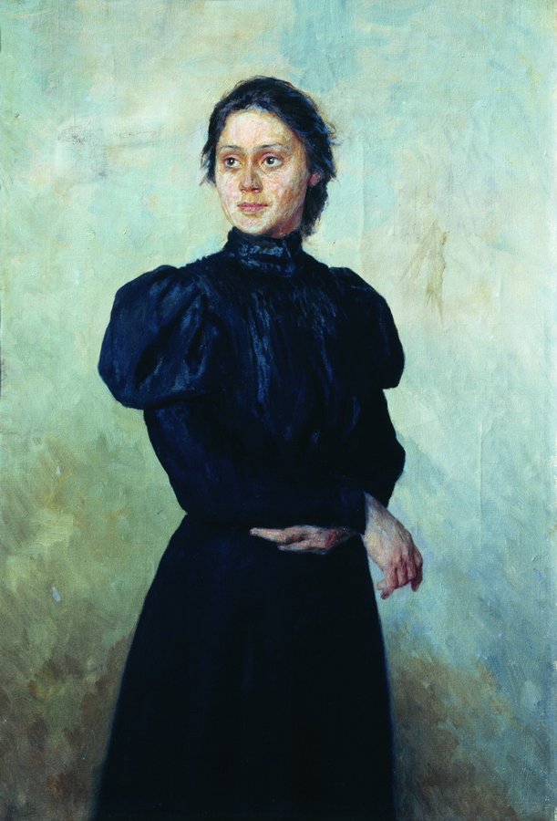 Portrait of Vera Uspenskaya, vintage artwork by Nikolai Aleksandrovich Yaroshenko, 12x8" (A4) Poster