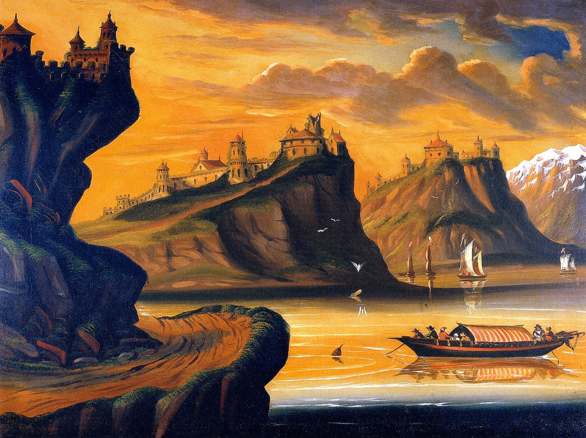 Castles of the Mind, vintage artwork by Thomas Chambers, A3 (16x12") Poster Print