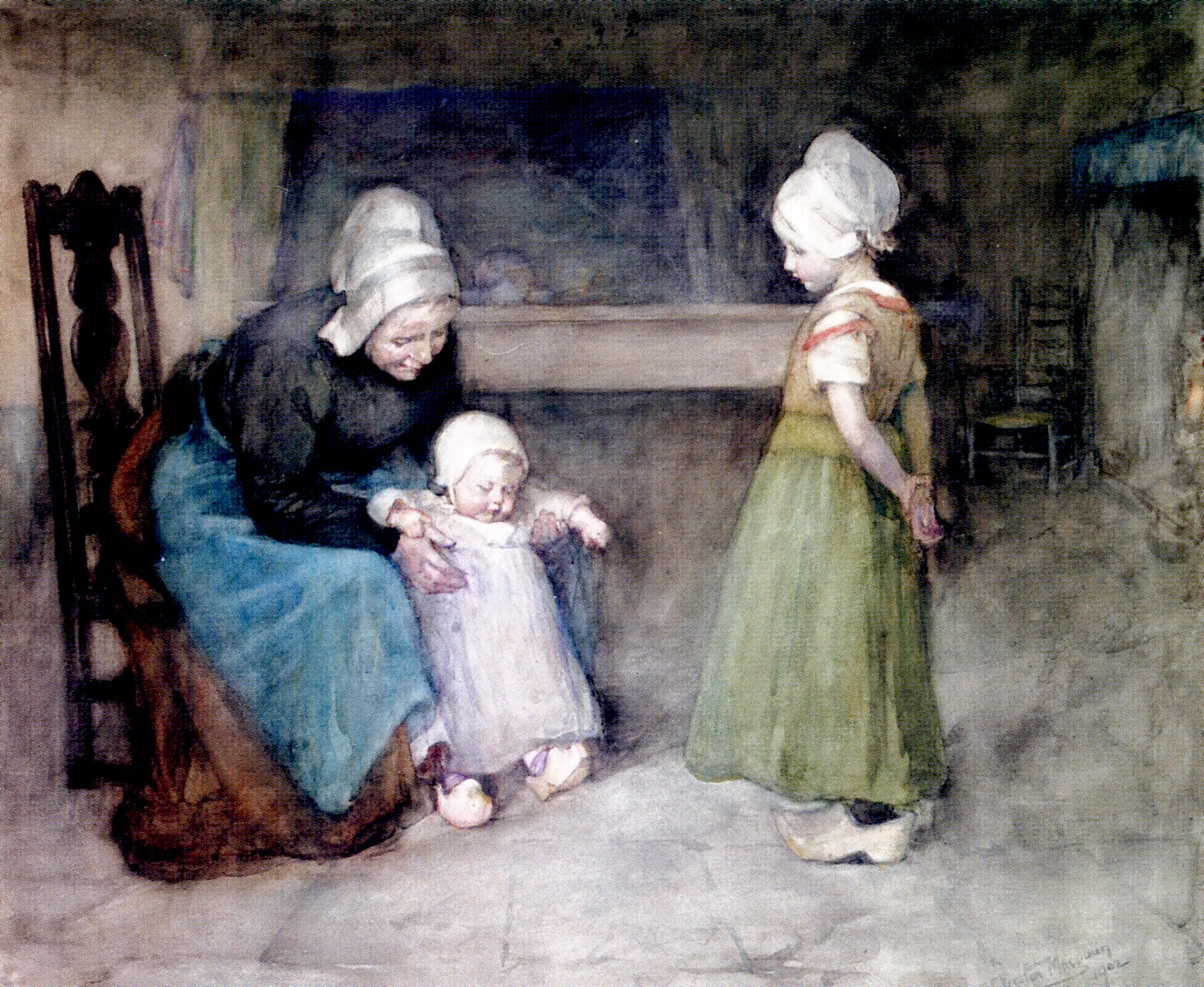 His First Pair, vintage artwork by Hannah Clarke Preston MacGoun, 12x8" (A4) Poster