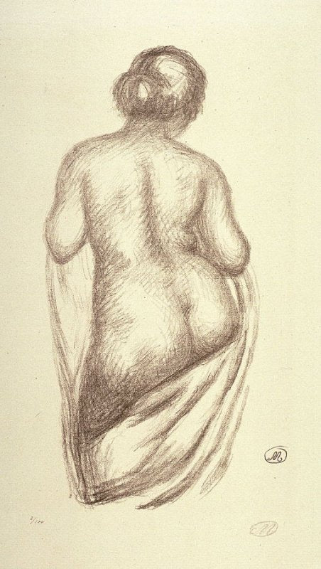 Femme de dos, drapee by Aristide Maillol,A3(16x12")Poster