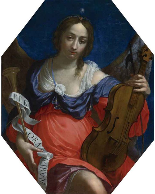 An Allegory of Fame and Music, vintage artwork by Cesare Dandini, 12x8" (A4) Poster