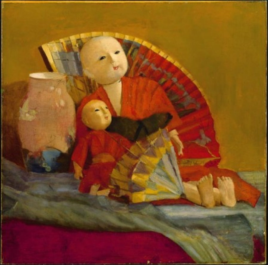 Japanese Dolls and Fan by Paul Peel,A3(16x12")Poster