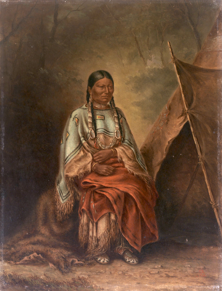 Spotted Tail's Squaw, vintage artwork by Antonio Zeno Shindler, 12x8" (A4) Poster