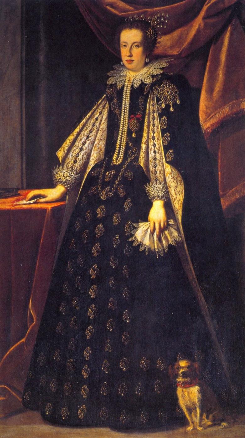 Claudia de' Medici, Duchess of Urbino and Archduchess of Austria, vintage artwork by Justus Sustermans, 12x8" (A4) Poster