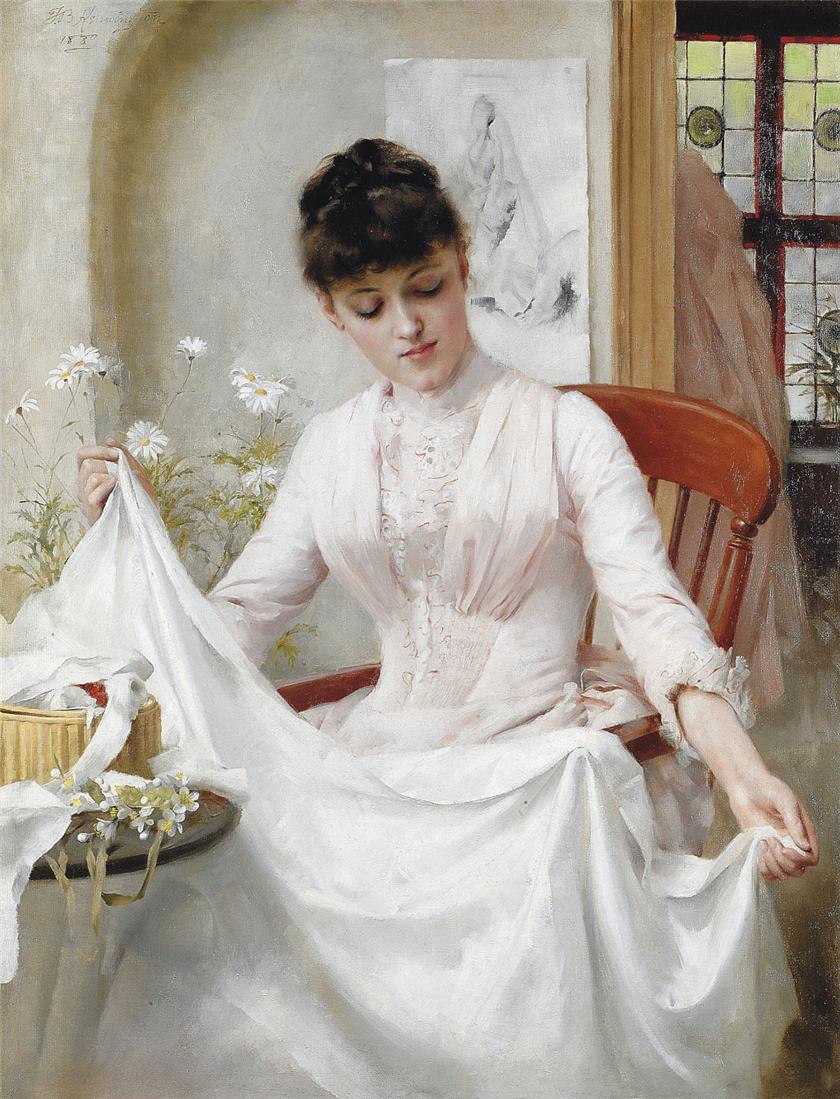 The Wedding Dress, vintage artwork by Thomas Benjamin Kennington, 12x8" (A4) Poster