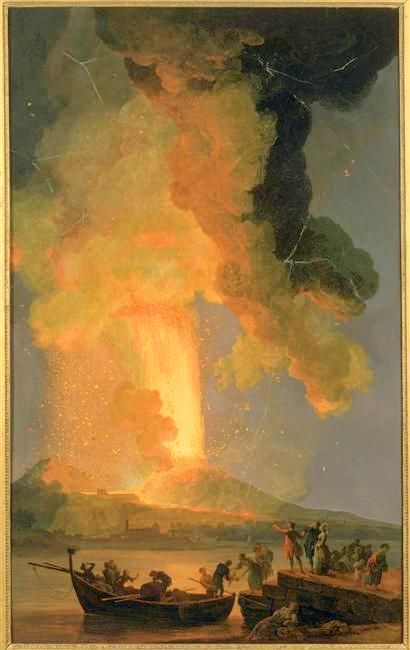 Vesuvio, vintage artwork by Pierre-Jacques Volaire, 12x8" (A4) Poster