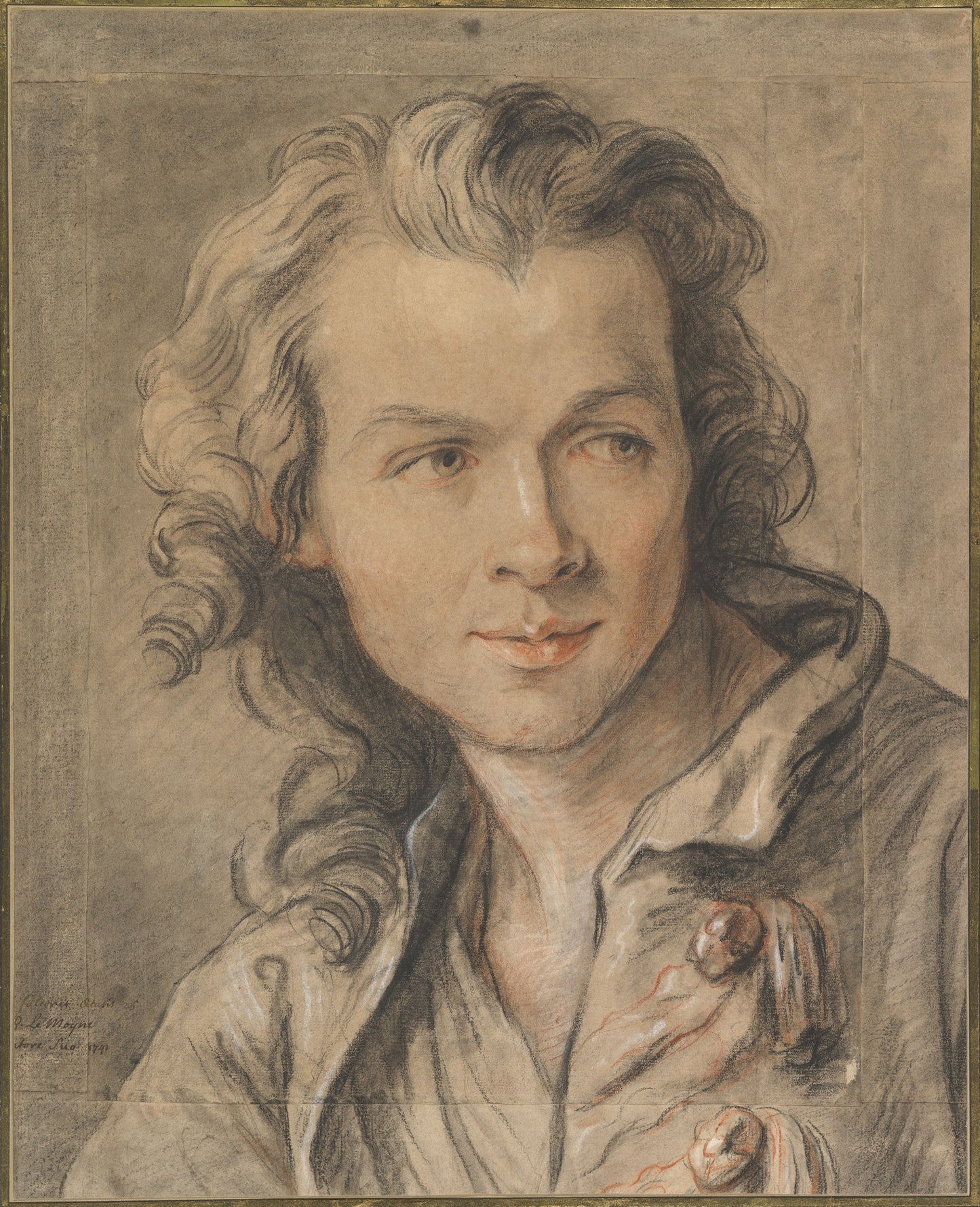 Portrait of Étienne Maurice Falconet (1716–1791), vintage artwork by Jean-Baptiste Lemoyne, 12x8" (A4) Poster