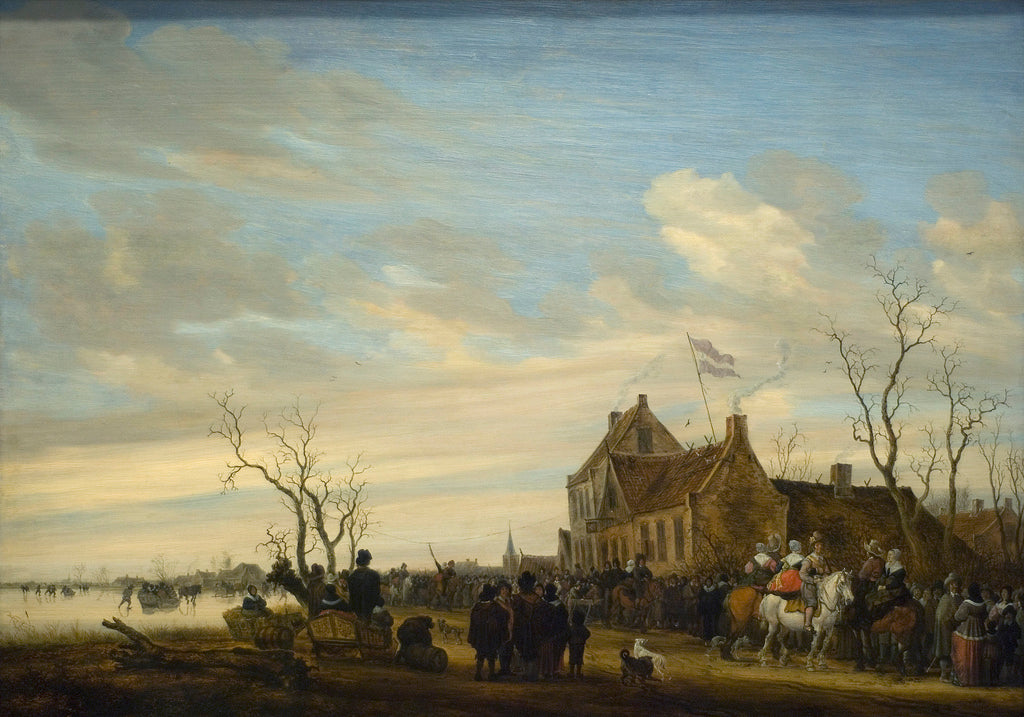 Drawing the Eel, vintage artwork by Salomon van Ruysdael, 12x8" (A4) Poster