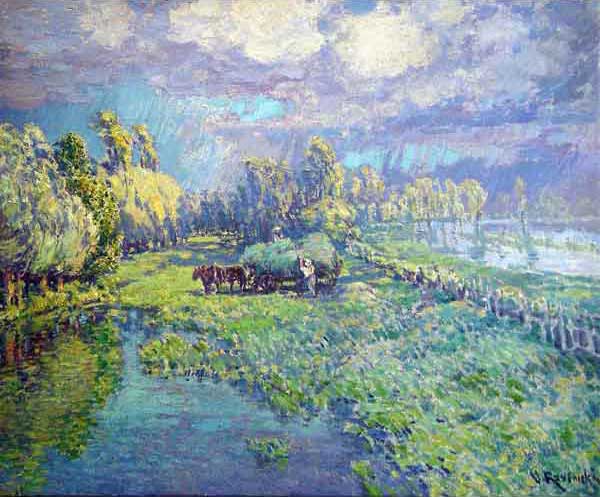 Haywagon near the Seine by Vaclav Radimsky,A3(16x12")Poster