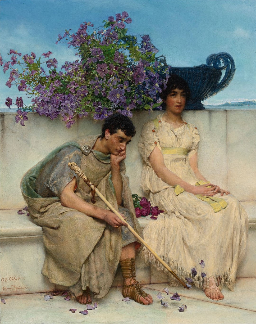 An Eloquent Silence, vintage artwork by Sir Lawrence Alma-Tadema, 12x8" (A4) Poster