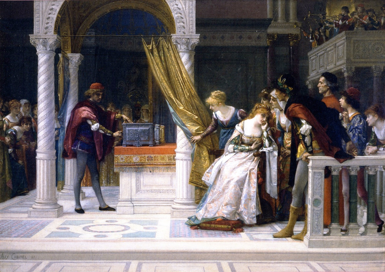 Portia - from The Merchant of Venice, vintage artwork by Alexandre Cabanel, 12x8" (A4) Poster