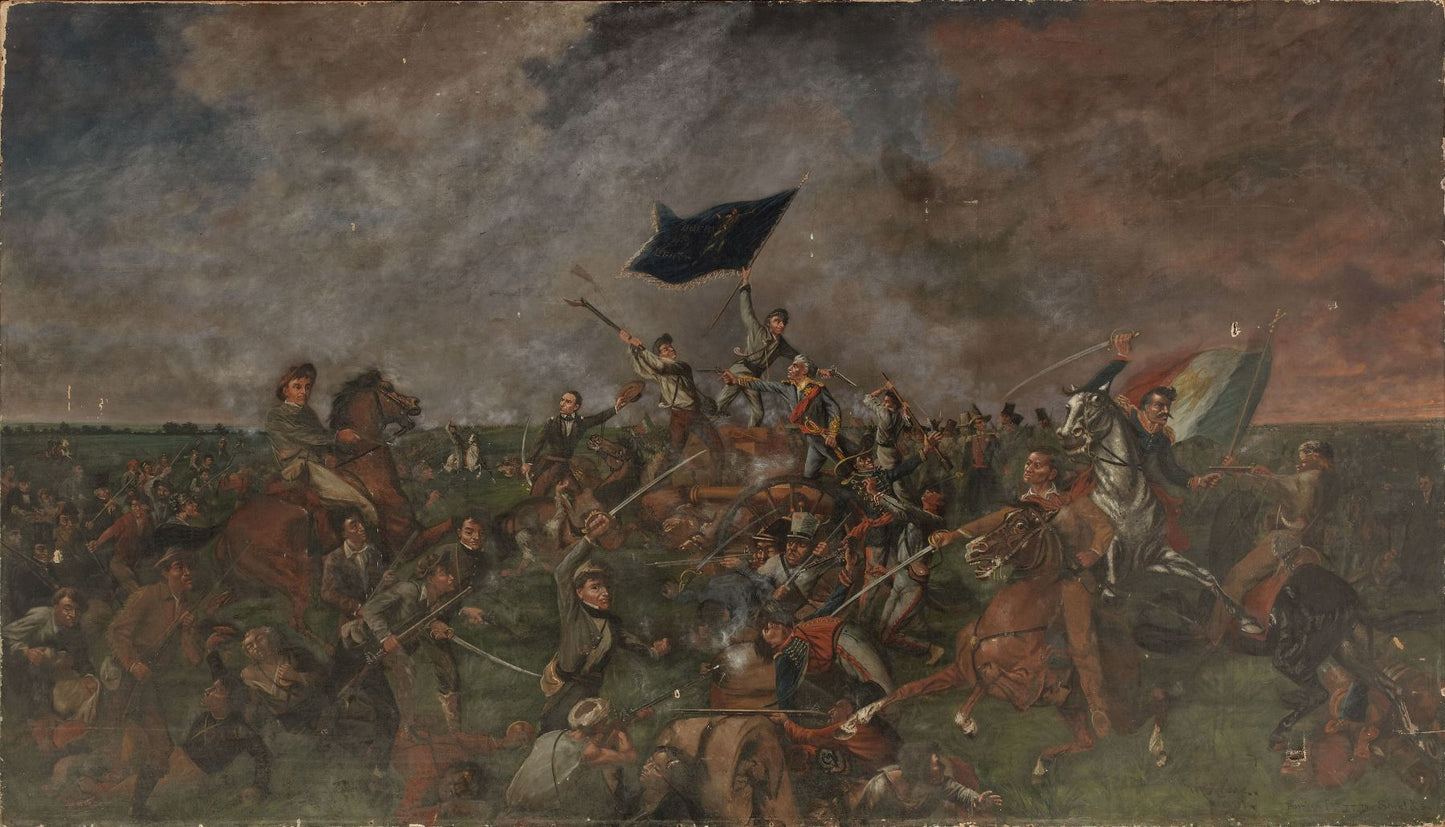 The Battle of San Jacinto, vintage artwork by Henry Arthur McArdle, 12x8" (A4) Poster
