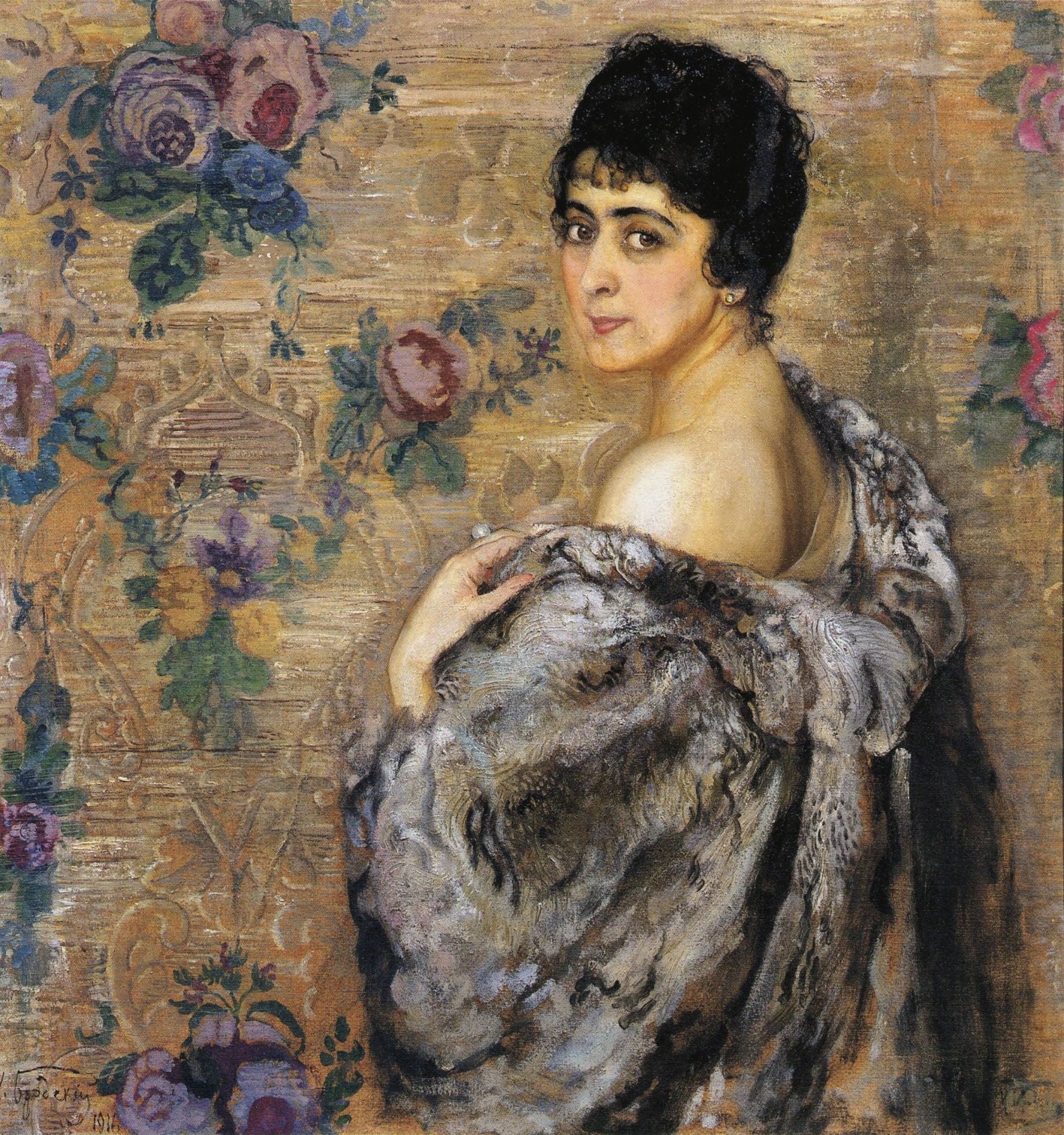 Portrait of Z.S. Shtilman, vintage artwork by Isaak Brodsky, 12x8" (A4) Poster