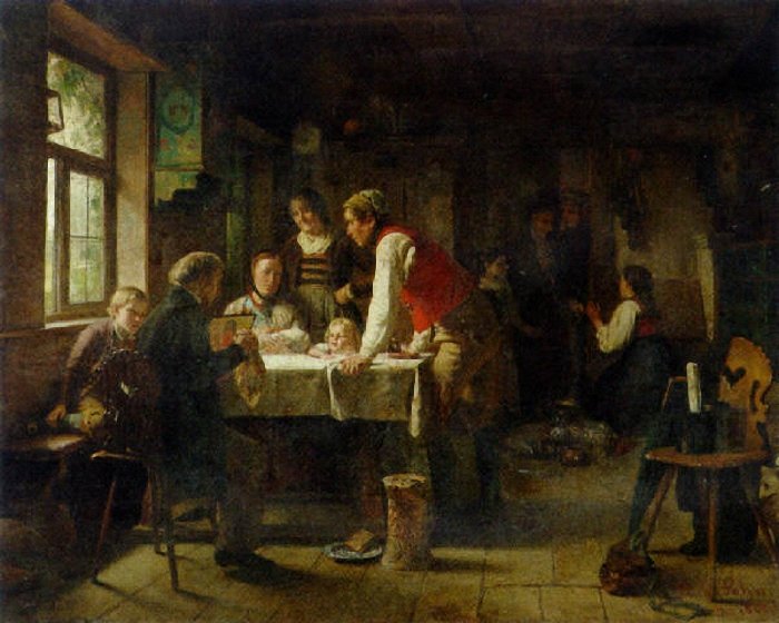 The appraiser's visit, vintage artwork by Richard Sohn, 12x8" (A4) Poster