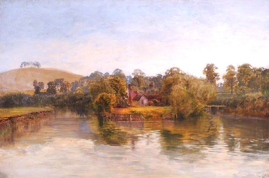 Sinodun Hill from Day's Lock, vintage artwork by George Vicat Cole, 12x8" (A4) Poster