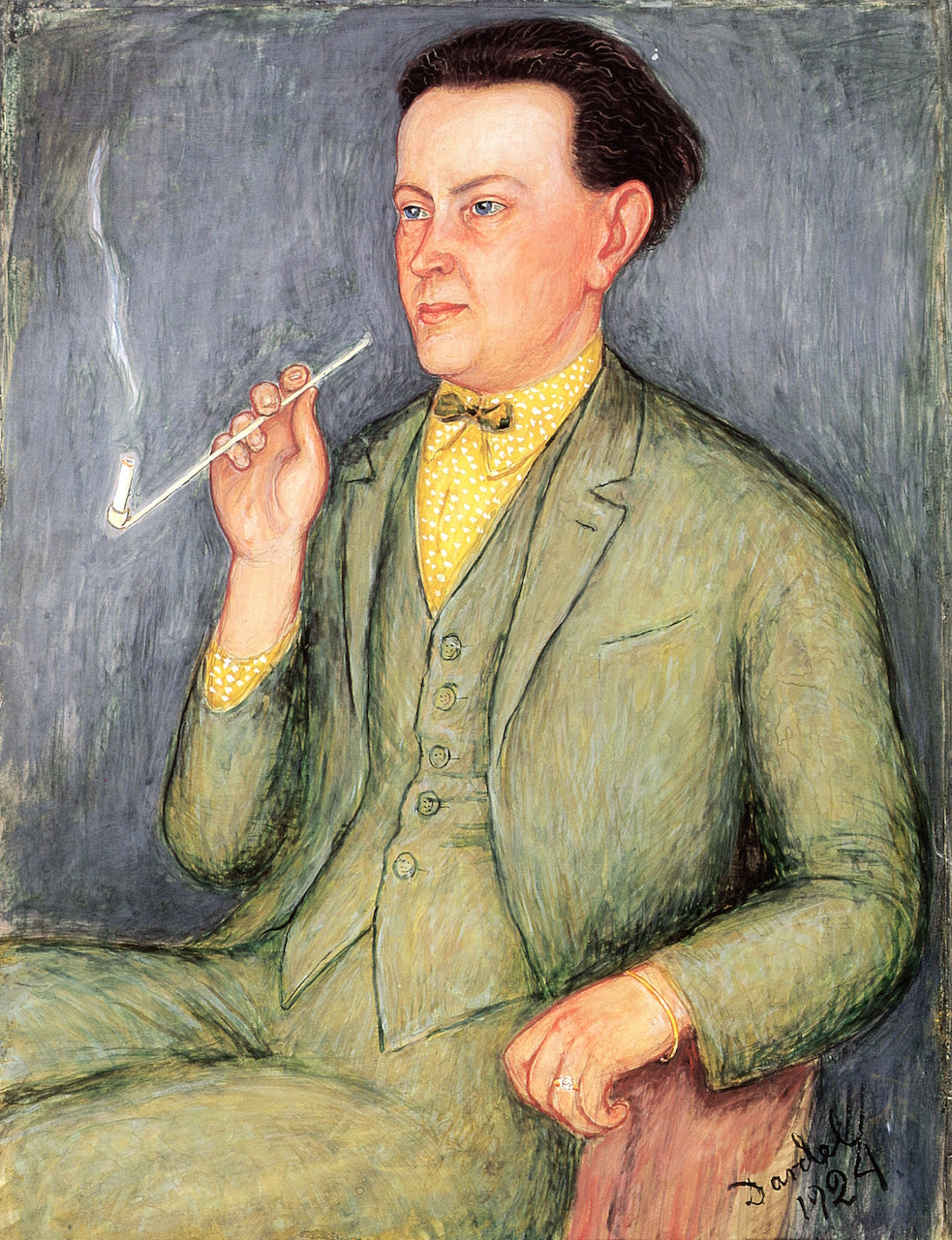 Hjalmar Bergman, vintage artwork by Nils Dardel, 12x8" (A4) Poster