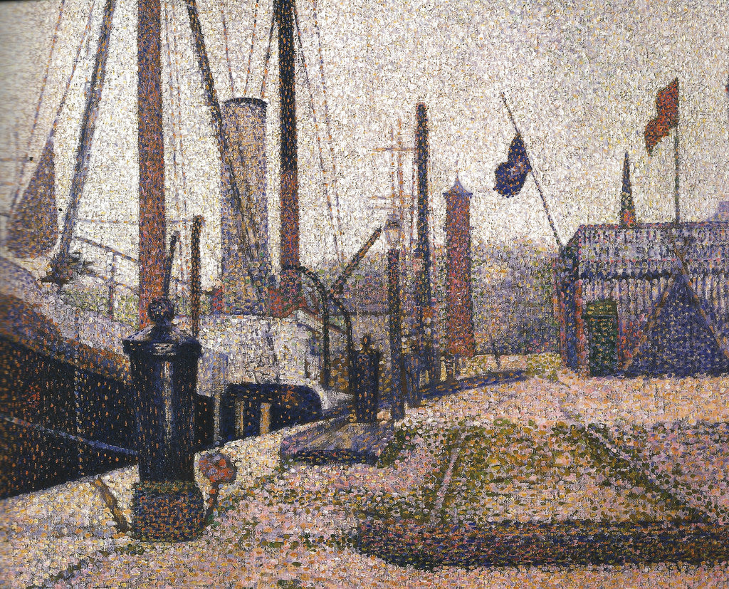 The Marina at Honfleur, vintage artwork by Georges Seurat, 12x8" (A4) Poster
