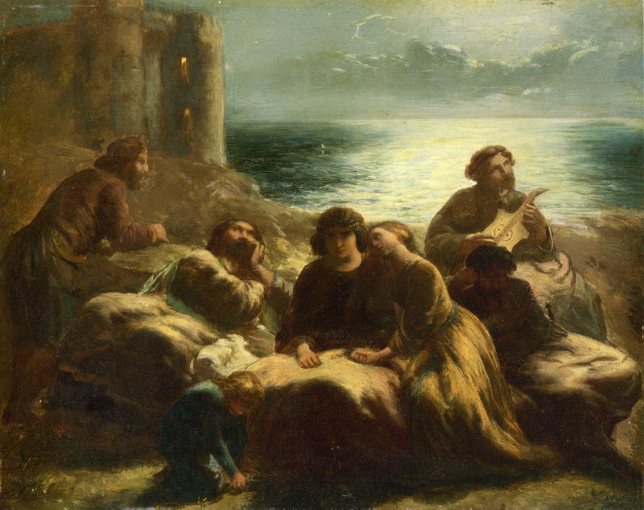 The Song of the Troubadours, vintage artwork by Paul Falconer Poole, R.A., R. I., A3 (16x12") Poster Print