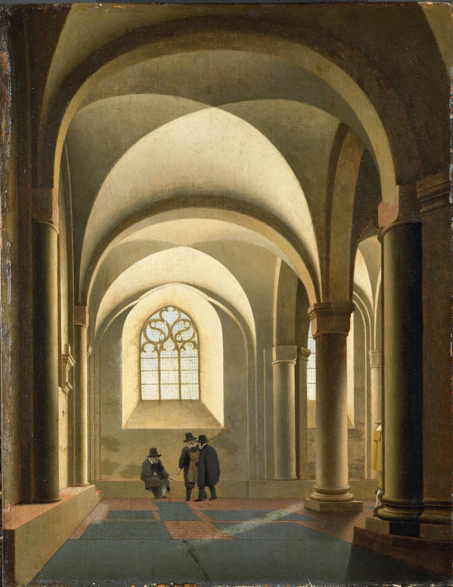 The westernmost bays of the south aisle of the Mariakerk in Utrecht, vintage artwork by Pieter Saenredam, 12x8" (A4) Poster