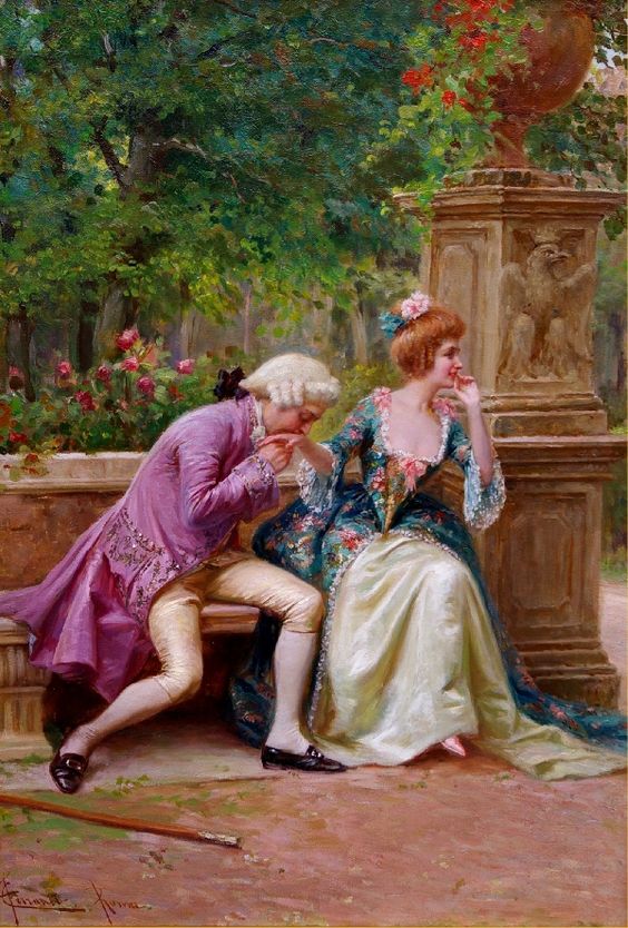 An amorous advance, vintage artwork by Carlo Ferranti, 12x8" (A4) Poster