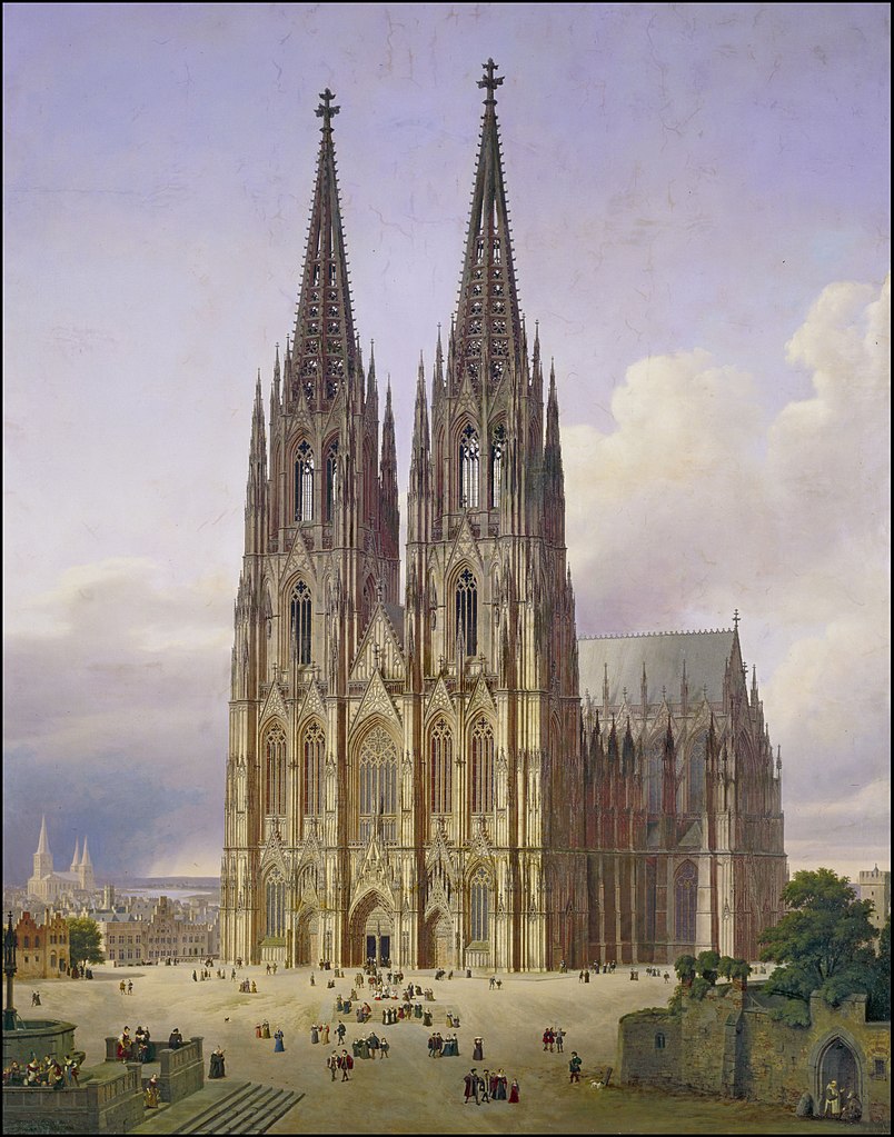 View of the Cologne Cathedral from the southwest, vintage artwork by Carl Hasenpflug, A3 (16x12") Poster Print