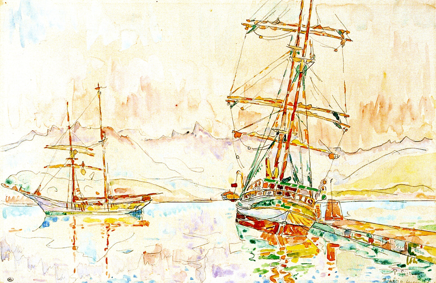 Ajaccio, vintage artwork by Paul Signac, 12x8" (A4) Poster