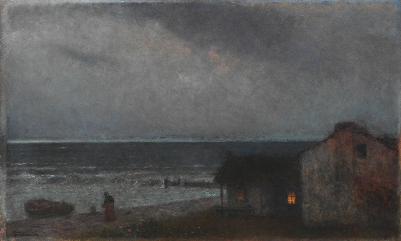 The Seashore, vintage artwork by Jakub Schikaneder, 12x8" (A4) Poster