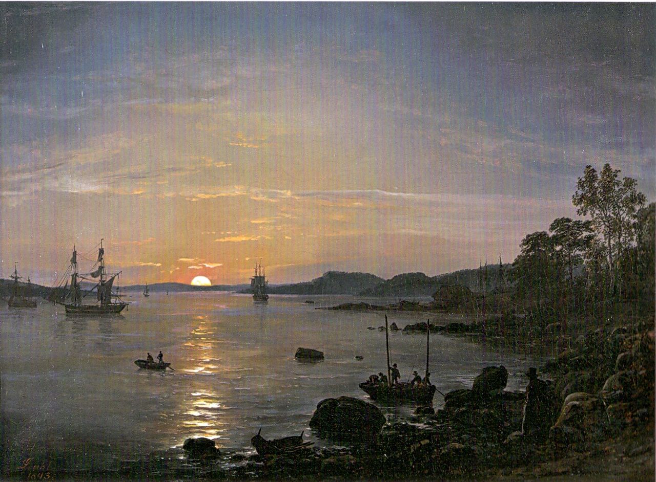 Holmestrand, vintage artwork by Johan Christian Claussen Dahl, A3 (16x12") Poster Print