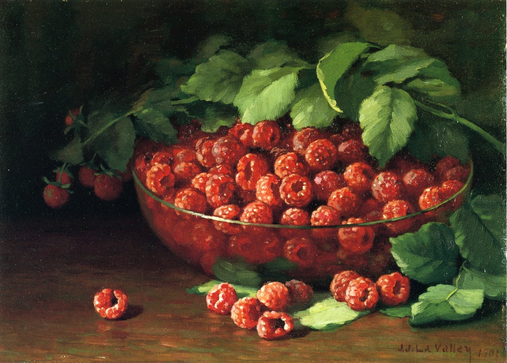 Raspberries by Jonas Joseph LaValley,A3(16x12")Poster