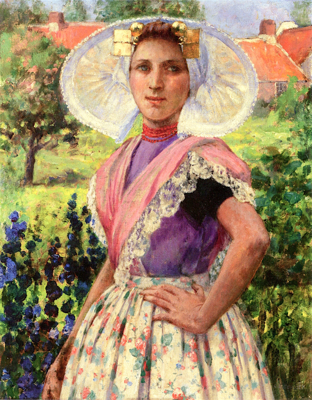 A Zeeland Peasant, vintage artwork by George Hitchcock, 12x8" (A4) Poster