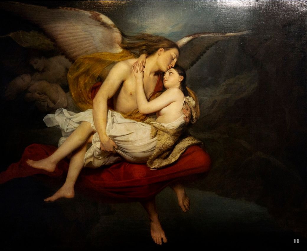 Les amours des anges, vintage artwork by François Barthelemy Michel Édouard Cibot, A3 (16x12") Poster Print