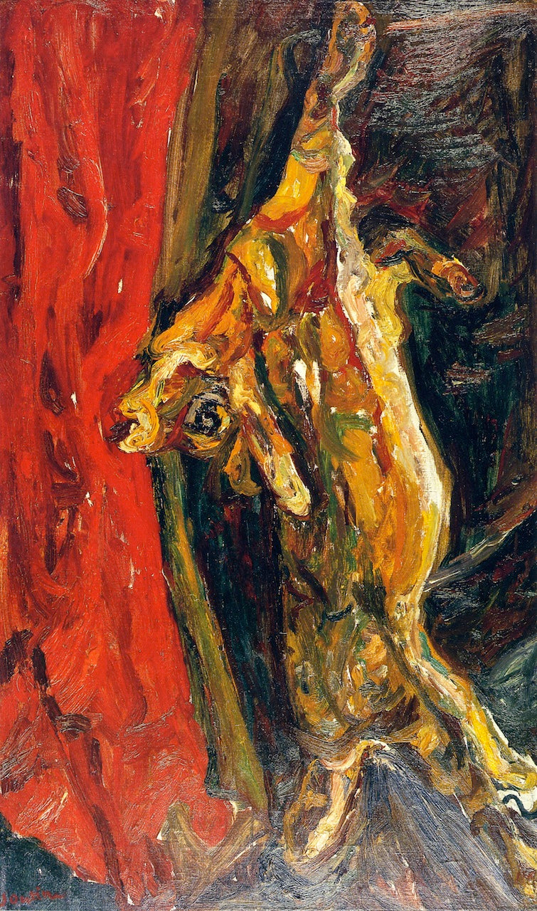 Calf with Red Curtain, vintage artwork by Chaim Soutine, 12x8" (A4) Poster