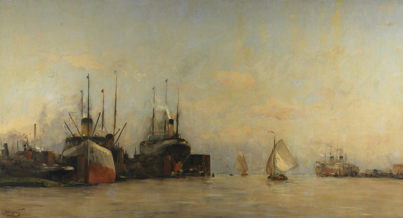 View of Amsterdam Docks by Hobbe Smith,A3(16x12")Poster