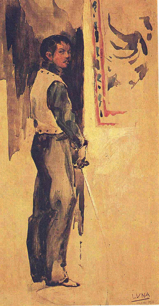 Indio Bravo, vintage artwork by Juan Luna y Novicio, 12x8" (A4) Poster