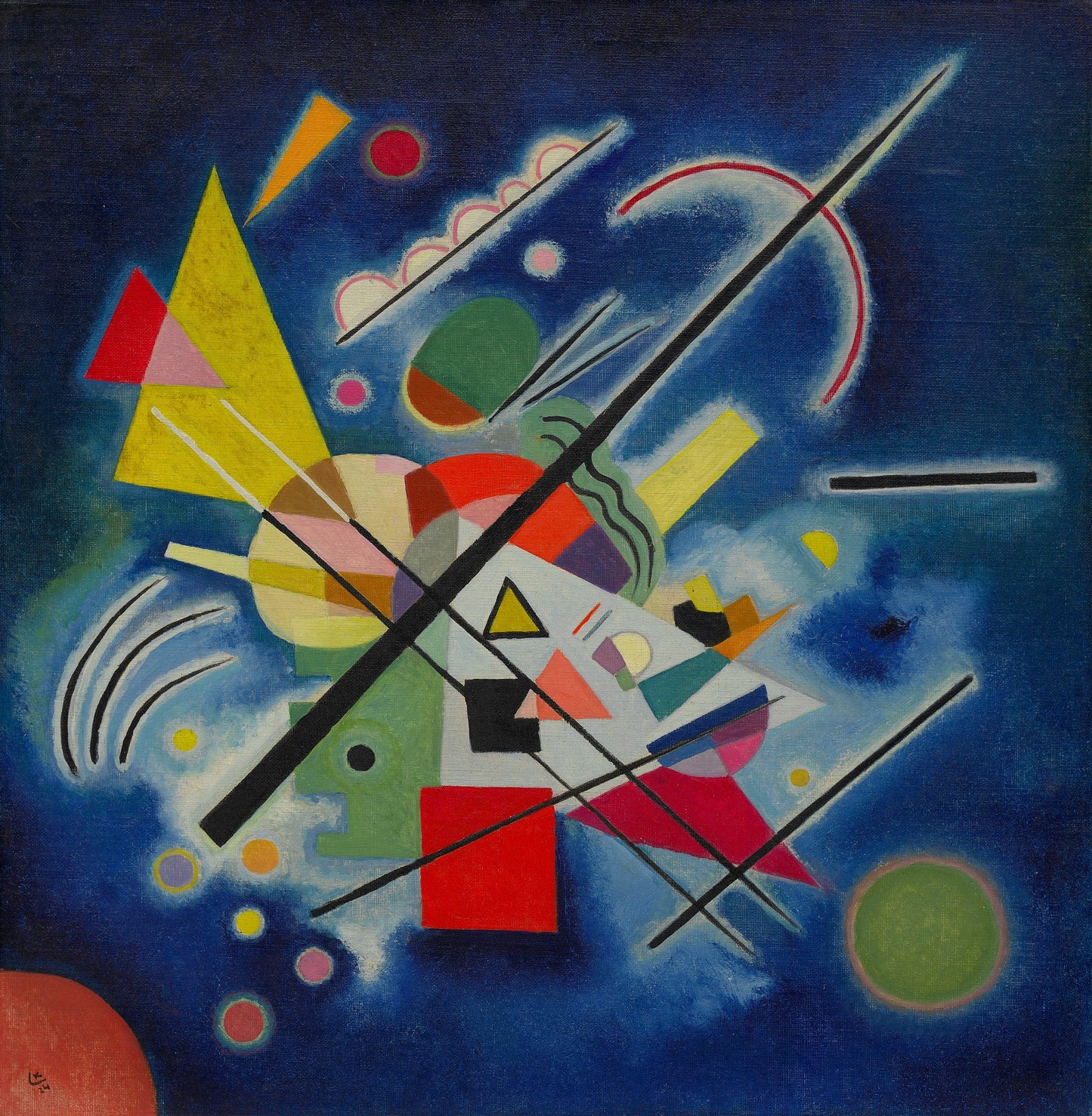Blue Painting, vintage artwork by Wassily Kandinsky, 12x8" (A4) Poster