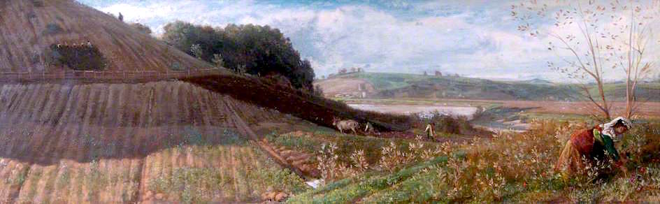 Campagna Romana near Acqua Acetosa, vintage artwork by Giovanni Costa, 12x8" (A4) Poster