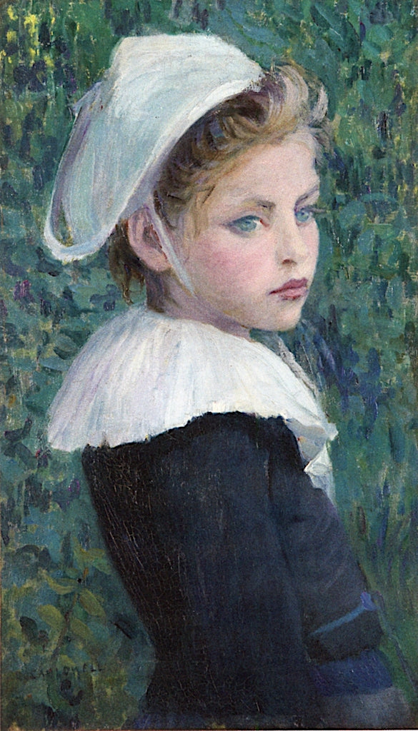 Breton Girl in Festive Clothes by Leslie Giffen Cauldwell,A3(16x12")Poster