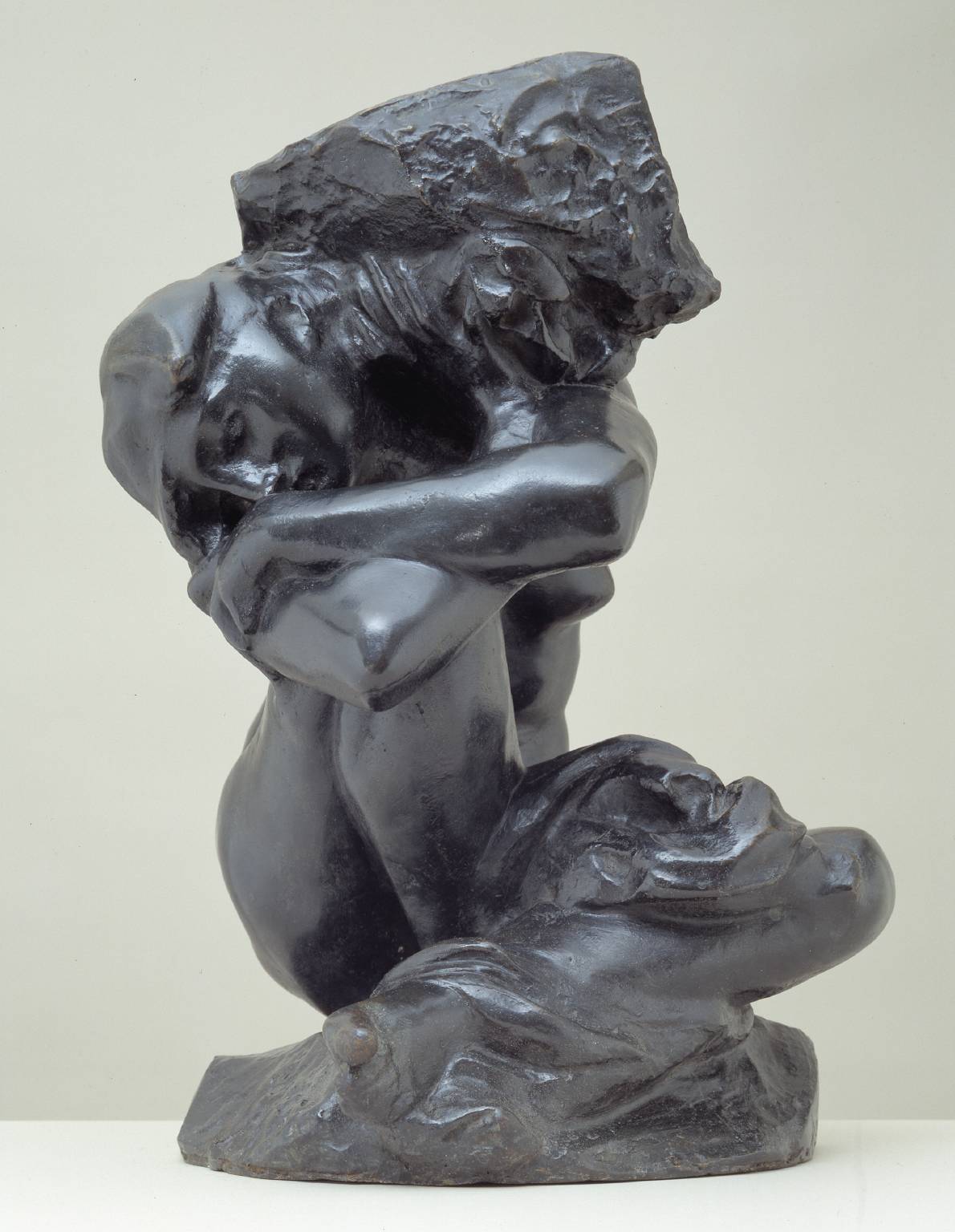 La Cariatide tombee portant sa pierre (The Fallen Caryatid Carrying Her Stone), vintage artwork by Auguste Rodin, 12x8" (A4) Poster