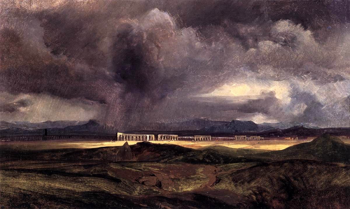 Stormy Weather over the Roman Campagna, vintage artwork by Carl Blechen, A3 (16x12") Poster Print