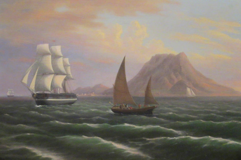 St. Eustatia, vintage artwork by Thomas Birch, 12x8" (A4) Poster