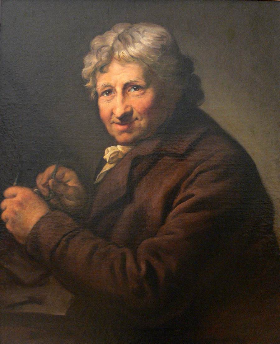 Painter Daniel Nikolaus Chodowiecki, vintage artwork by Anton Graff, 12x8" (A4) Poster