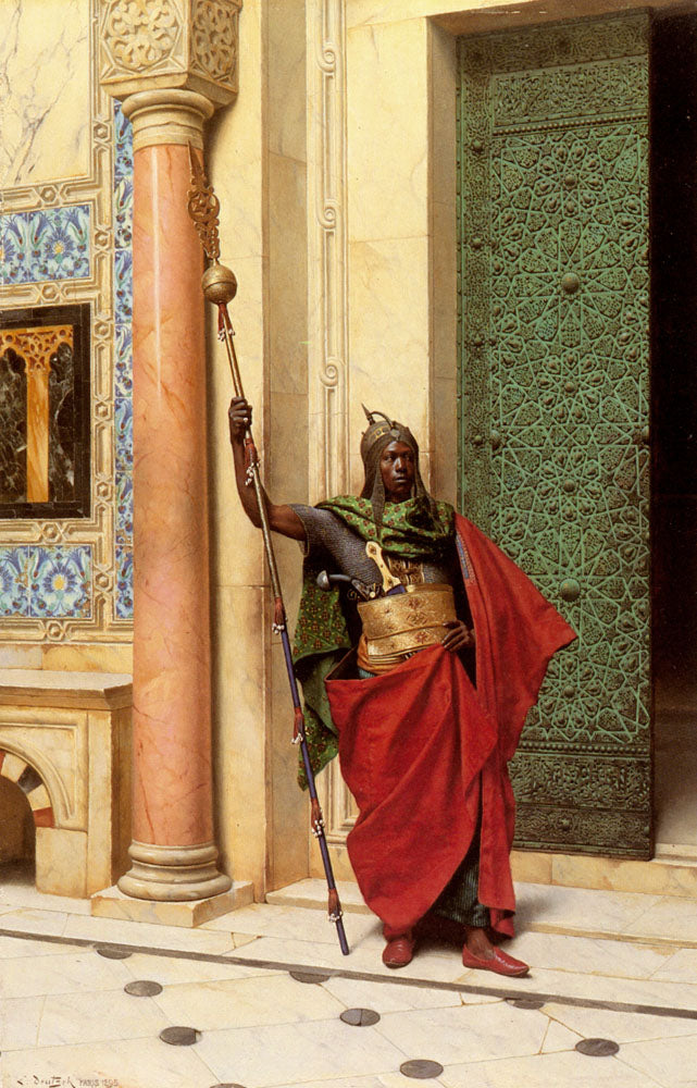 A Nubian Guard, vintage artwork by Ludwig Deutsch, 12x8" (A4) Poster