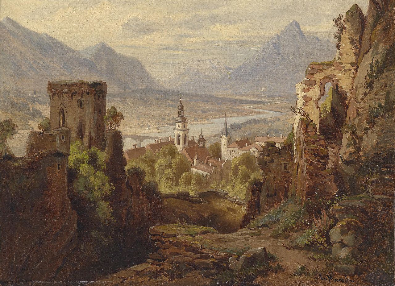 View of Rattenberg, vintage artwork by Leopold Munsch, 12x8" (A4) Poster