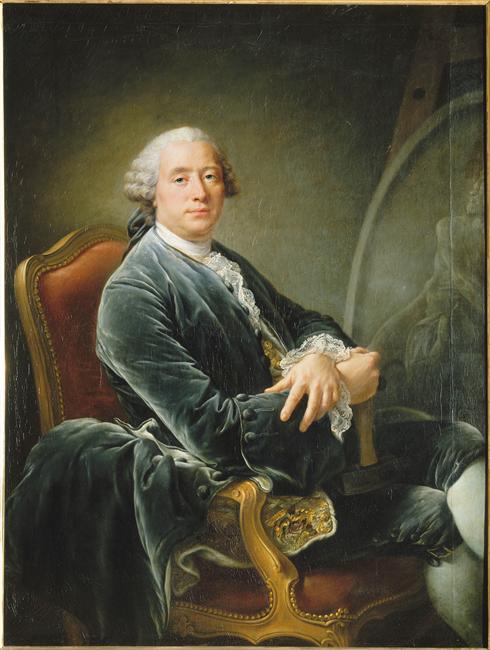 Guillaume Coustou the Younger, vintage artwork by François-Hubert Drouais, 12x8" (A4) Poster