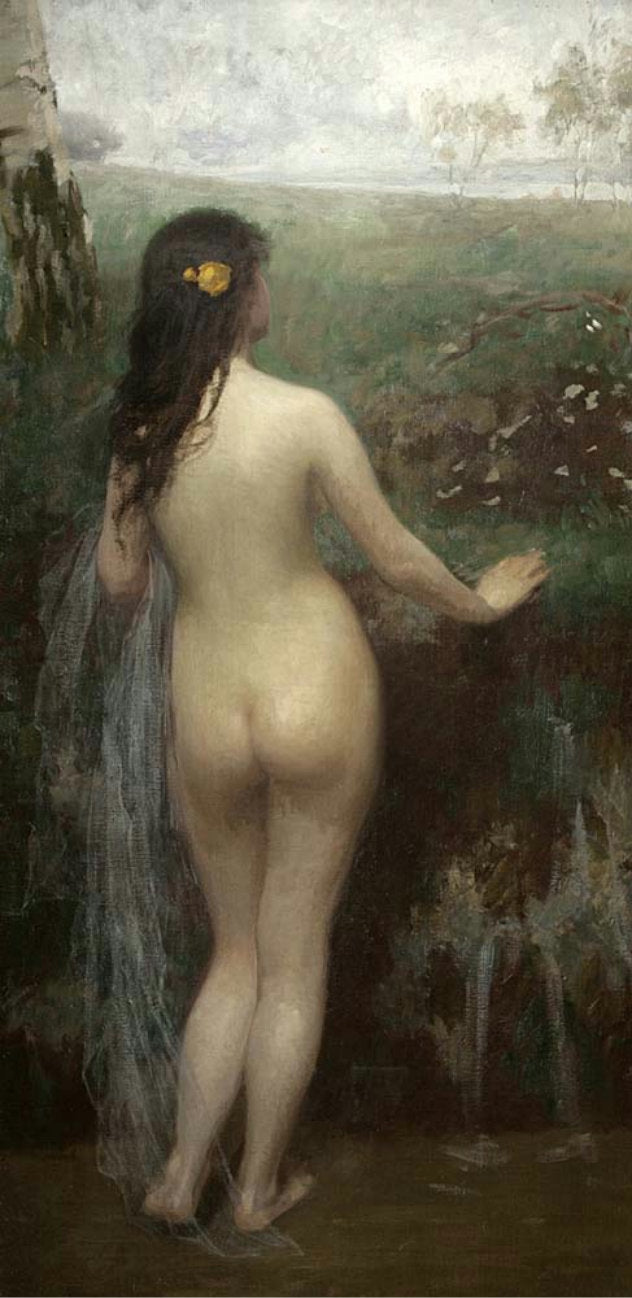 Nude Woman in a Landscape by Simon Glucklich,A3(16x12")Poster