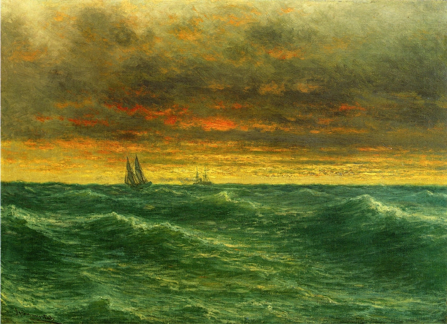 Lake Michigan, vintage artwork by John Olson Hammerstad, 12x8" (A4) Poster