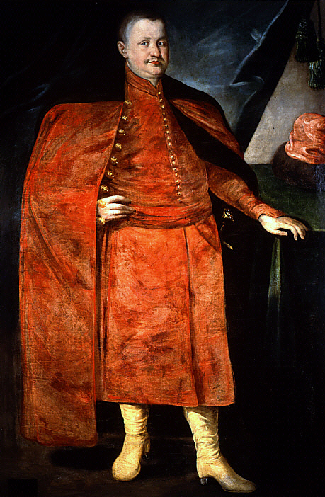 Portrait of Władysław Dominik Zasławski-Ostrogski in Polish costume, vintage artwork by Peter Danckerts de Rij, 12x8" (A4) Poster